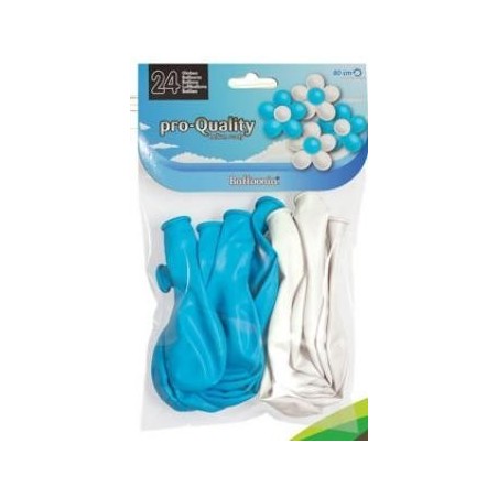 GLOBOS AZULES Y BLANCOS