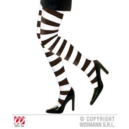 MEDIAS PANTY RAYAS BLANCO/NEGRO ADULTO