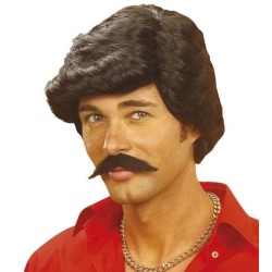 PELUCA HOMBRE PELO CORTO CON BIGOTE