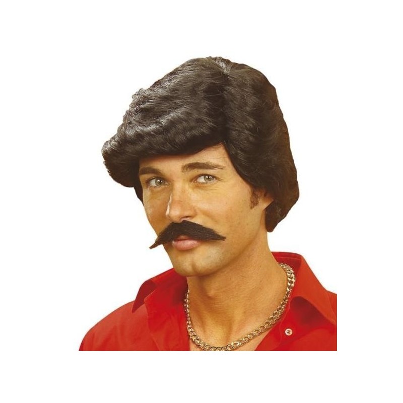 PELUCA HOMBRE PELO CORTO CON BIGOTE