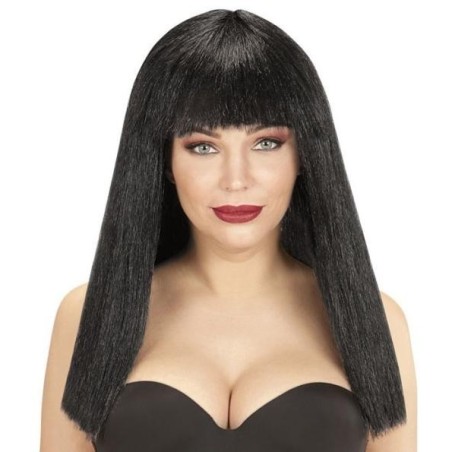 PELUCA LISA NEGRA CON FLEQUILLO