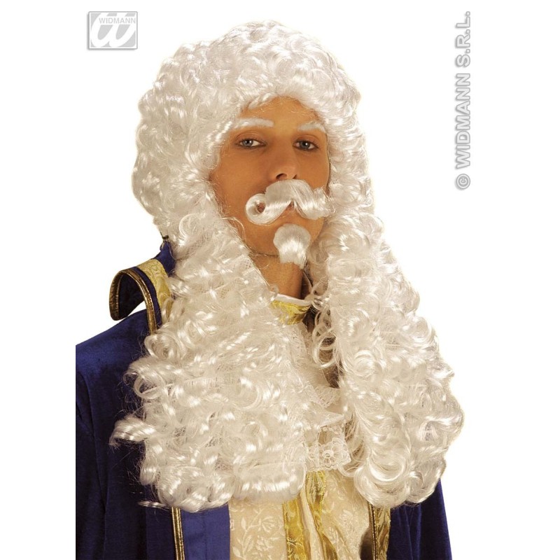 PELUCA JUEZ CON BIGOTE Y PERILLA