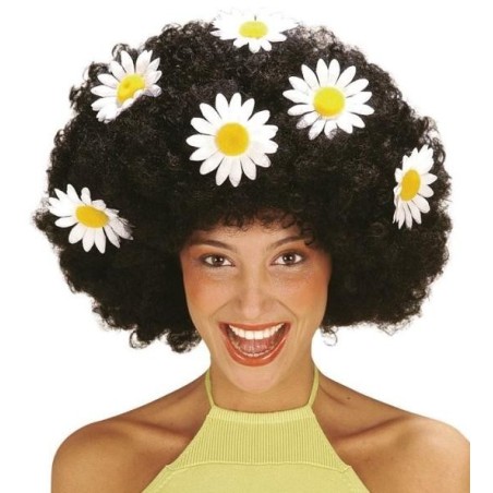 PELUCA AFRO CON MARGARITAS