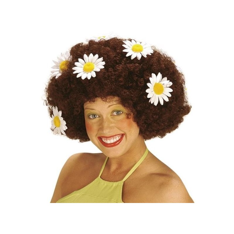 PELUCA AFRO CON MARGARITAS