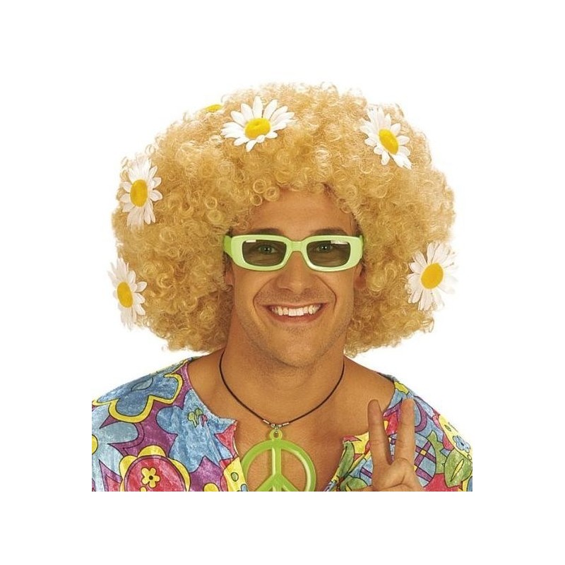 PELUCA AFRO CON MARGARITAS