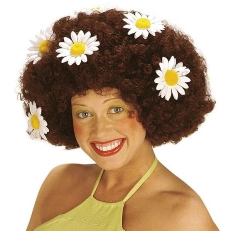 PELUCA AFRO CON MARGARITAS