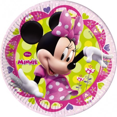 PLATOS MINNIE ROSA 20CM PARA CUMPLEAÑOS