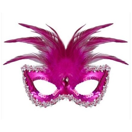 ANTIFAZ VENECIANO ROSA CON LENTEJUELAS