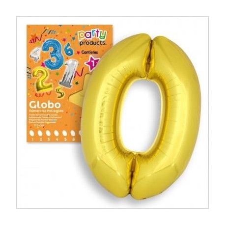 GLOBOS NÚMEROS POLIAMIDA ORO 110 CM