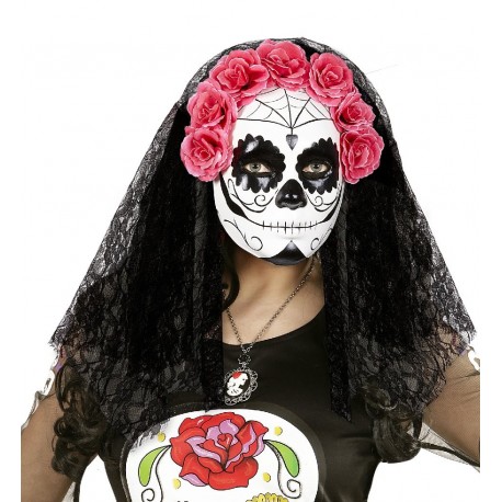 CARETA DÍA DE LOS MUERTOS CON VELO