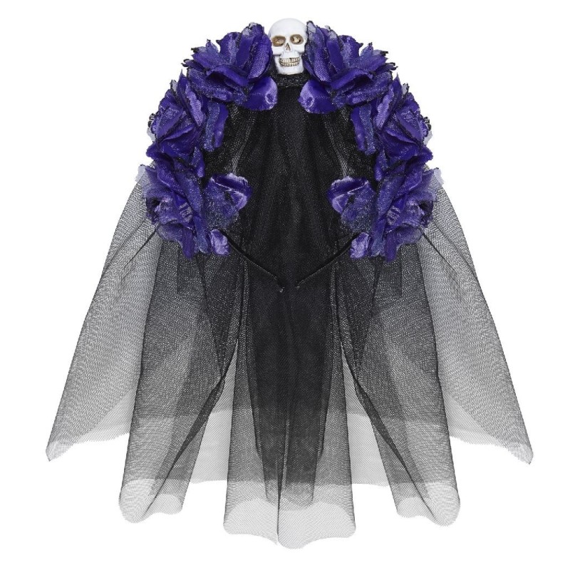 DIADEMA 6 ROSAS CON VELO CATRINA