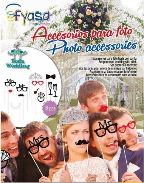 Set de artículos para photocall, bolsa con 6 divertidos bigotes