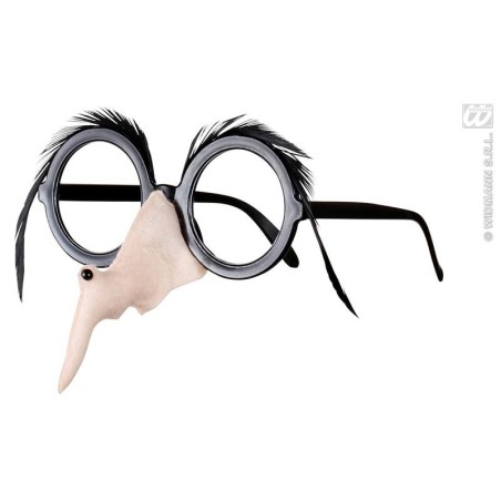 GAFAS CON NARIZ DE BRUJA Y CEJAS                  