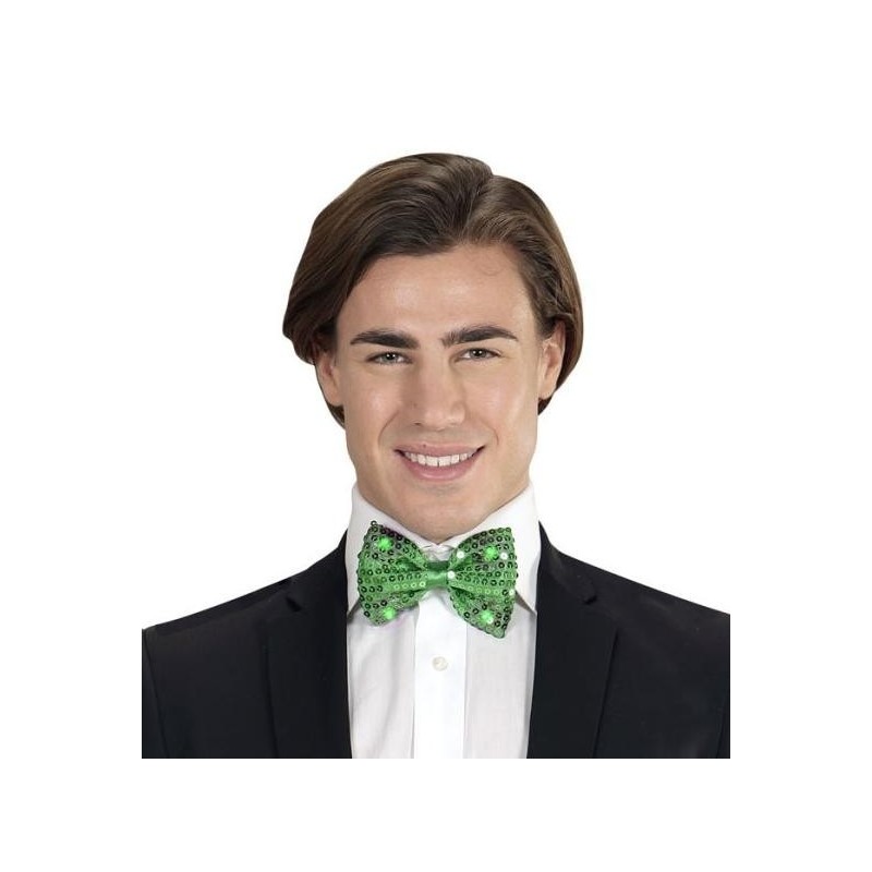 PAJARITA VERDE LENTEJUELAS CON LUZ