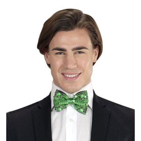 PAJARITA VERDE LENTEJUELAS CON LUZ