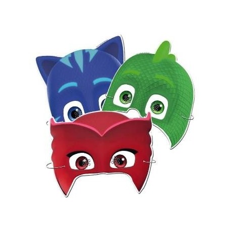 CARETAS PJ MASKS CARTÓN 6UDS