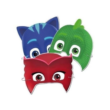 CARETAS PJ MASKS CARTÓN 6UDS