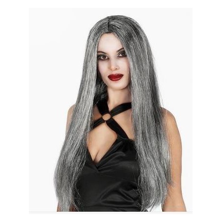PELUCA LISA LARGA GRIS