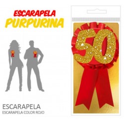 ESCARAPELA 50 AÑOS CON PURPURINA