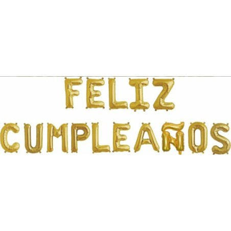 GLOBOS FOIL LETRAS FELIZ CUMPLEAÑOS 45CM