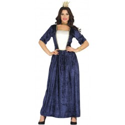 DISFRAZ DAMA MEDIEVAL AZUL ADULTO