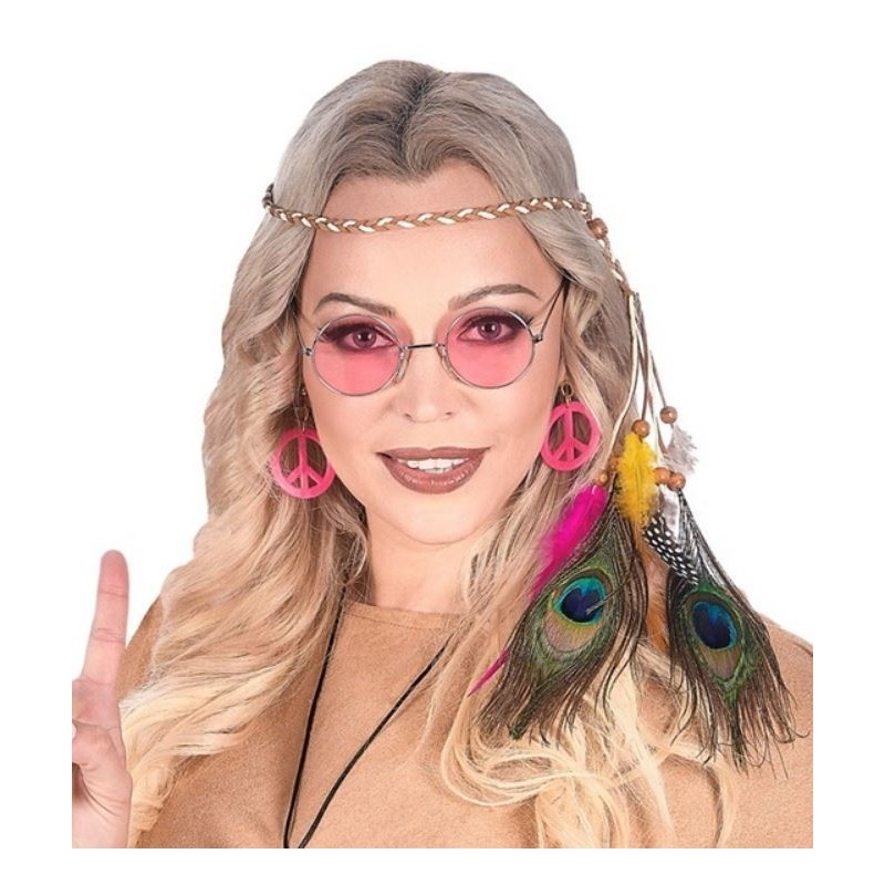 CINTA DE PELO INDIA CON PLUMAS MULTICOLOR