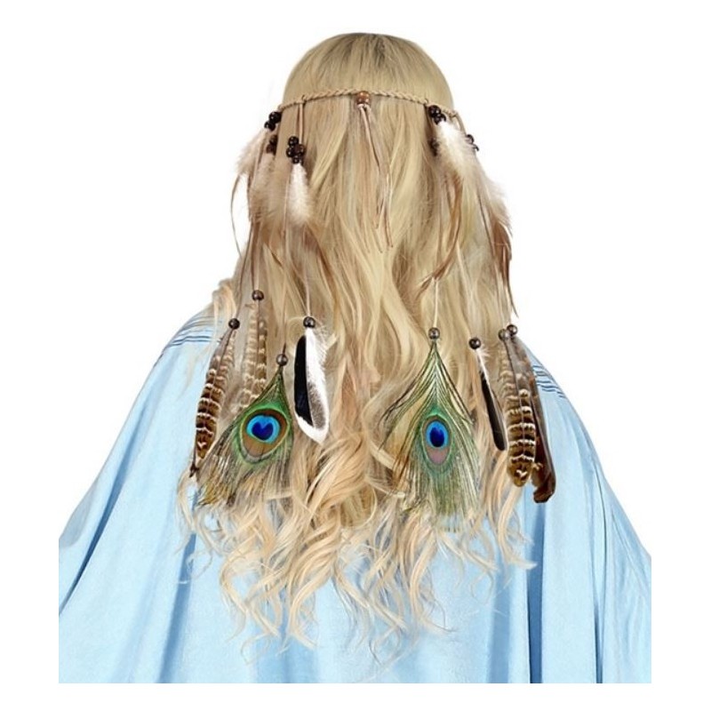 CINTA DE PELO INDIA CON PLUMAS