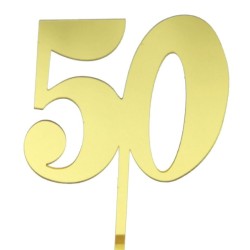 TOPPER NÚMERO DORADO 2