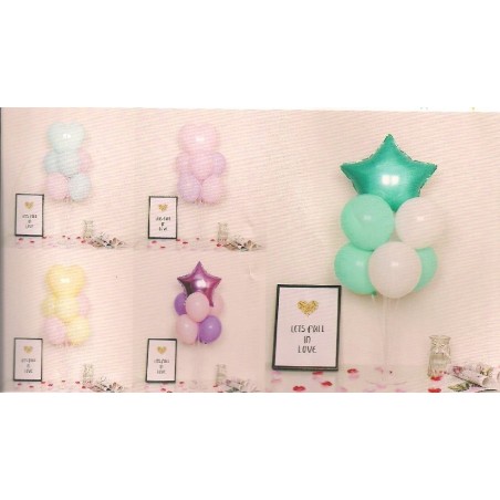 GLOBOS PASTEL ESTRELLA CON SOPORTE
