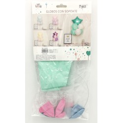 GLOBOS PASTEL ESTRELLA CON SOPORTE 2