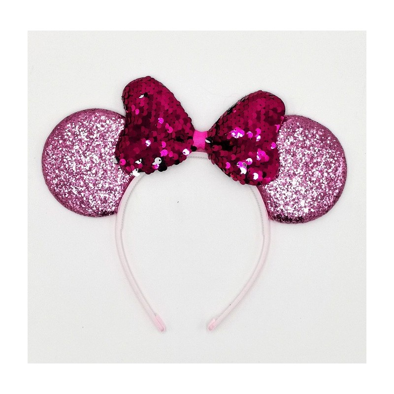 DIADEMA RATÓN CON LAZO PURPURINA 3 COLORES