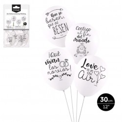 GLOBOS CON TEXTO PARA BODAS