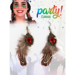 PENDIENTES DE INDIA CON PLUMAS 2