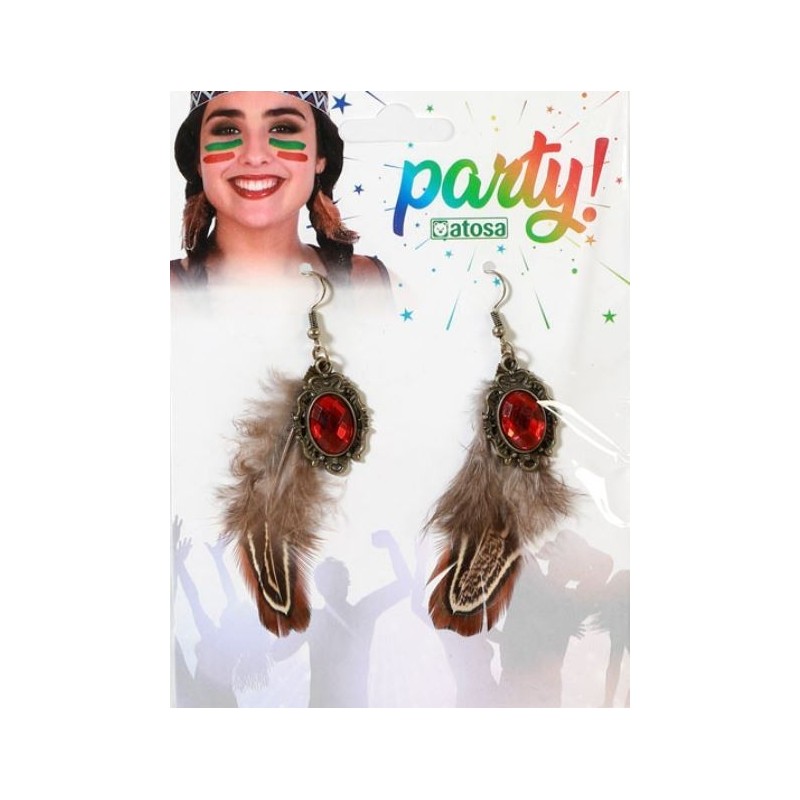 PENDIENTES DE INDIA CON PLUMAS