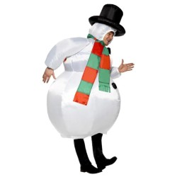 DISFRAZ DE MUÑECO DE NIEVE HINCHABLE DE ADULTO 2