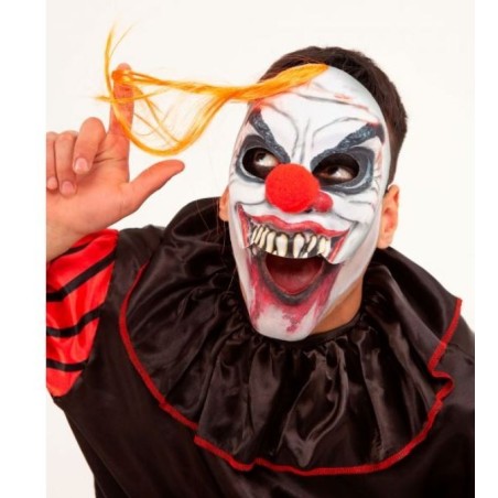 CARETA PAYASO CON PELO NARANJA