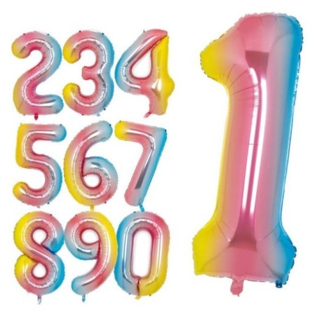 GLOBOS NÚMEROS POLIAMIDA COLOR 110 CM