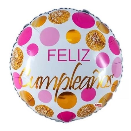 GLOBO FOIL FELIZ CUMPLEAÑOS LUNARES