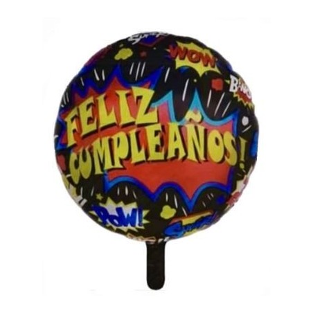 GLOBO FOIL FEÑLIZ CUMPLEAÑOS CÓMIC 