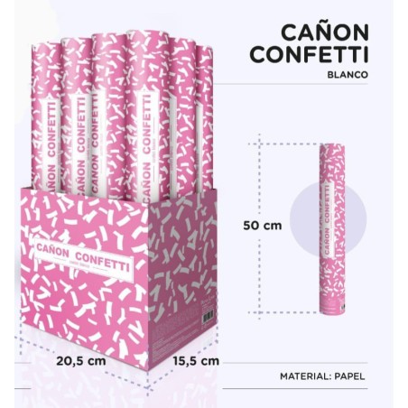 CAÑÓN CONFETI PAPEL BLANCO 50 CM
