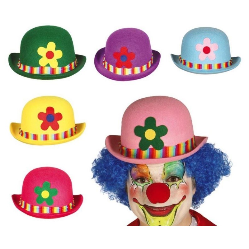 SOMBRERO PAYASO CON FLOR ADULTO       