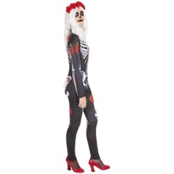 DISFRAZ SKELITA CATRINA ROSAS ADULTO 2