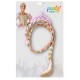 DIADEMA CORONA CON TRENZA ROSA