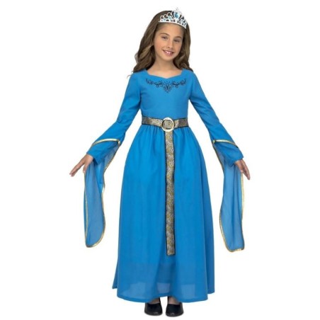 DISFRAZ DE PRINCESA MEDIEVAL AZUL INFANTIL