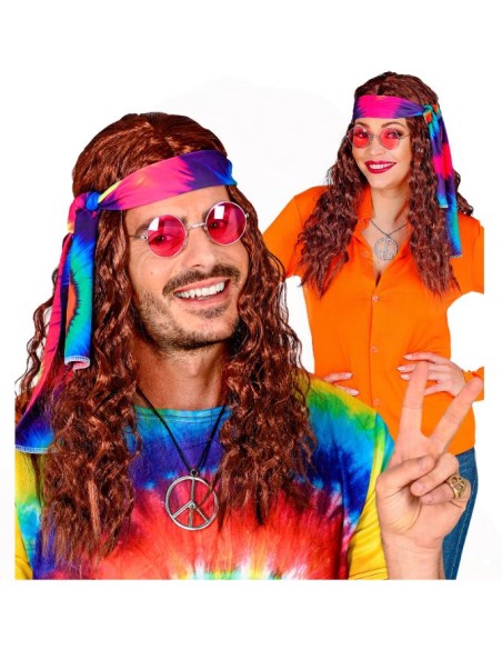 PELUCA HIPPIE CON BANDA TIE-DYE
