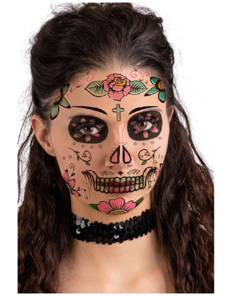 TATUAJES ROSTRO CALAVERA MEXICANA MUJER