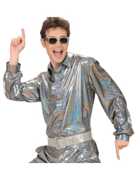 CAMISA DISCO AÑOS 70 HOLOGRÁFICA 