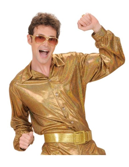 CAMISA DISCO AÑOS 70 HOLOGRÁFICA 