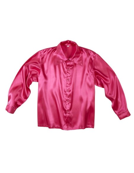 CAMISA DISCO AÑOS 70 ROSA XL                      
