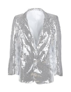 CHAQUETA LENTEJUELAS PLATA